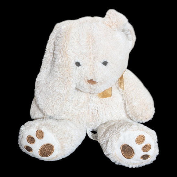 Easter Bunny Fuzzy Plushie Stuffed Animal With Bow - Picture 2 of 7